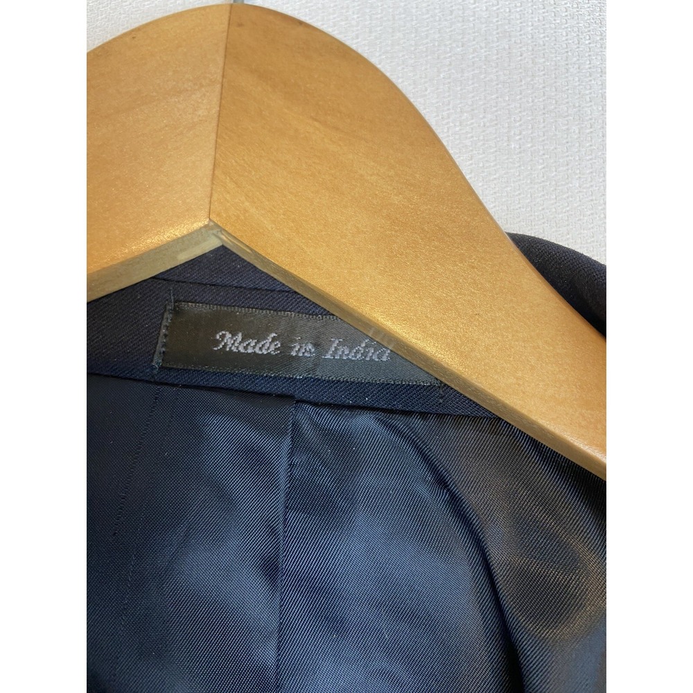 Chaps Mens 44R Navy Wool Gold Two Button Sport Coat Preppy Academia - Picture 13 of 16